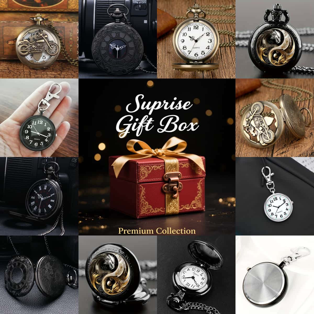 Vintage Pocket Watch - Surprises Watch Blind Box , Mysterious