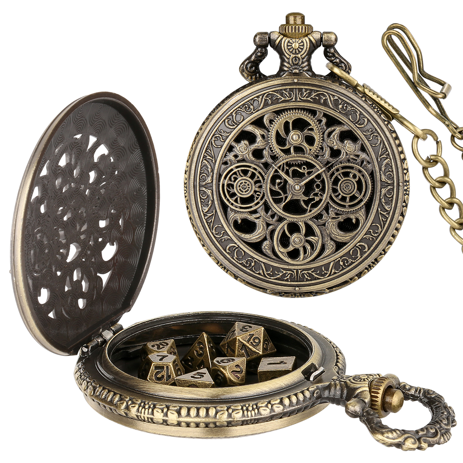 Vintage Pocket Watch - YISUYA Vintage Gears Pocket Watch Case