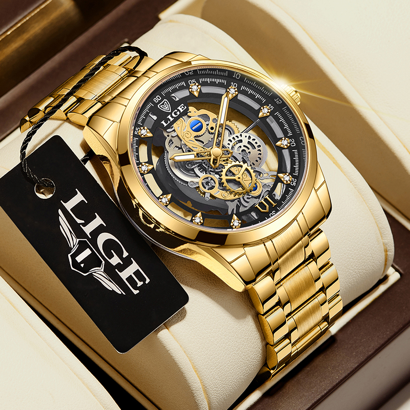 Vintage Pocket Watch - 2026 LIGE Men Watch Skeleton Automatic