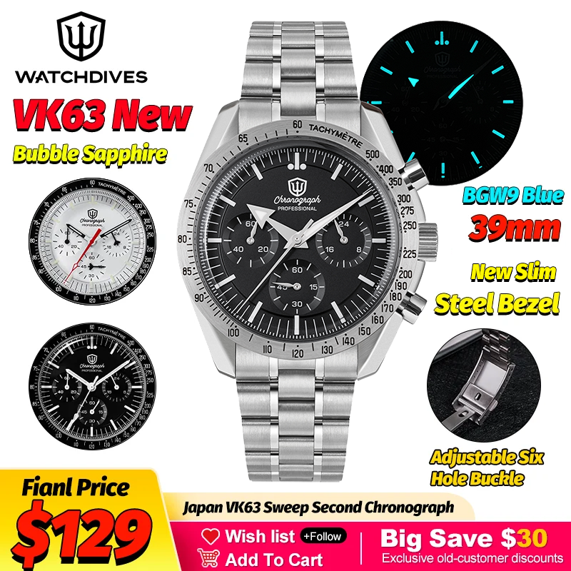 Vintage Pocket Watch - Watchdives WD1863 Mechanical Quartz Watches Black