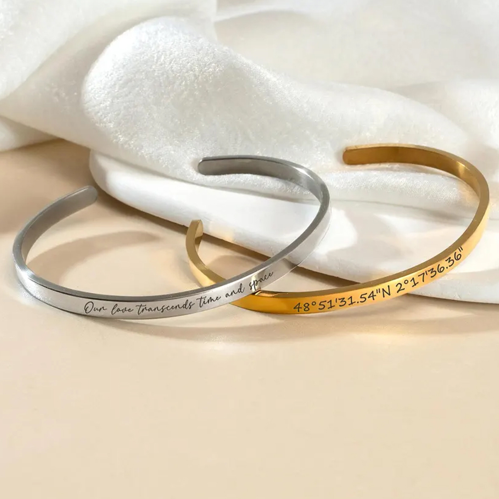 Cuff Bangle Bracelet - Lemegeton Engraved Name Bracelet Custom Roman