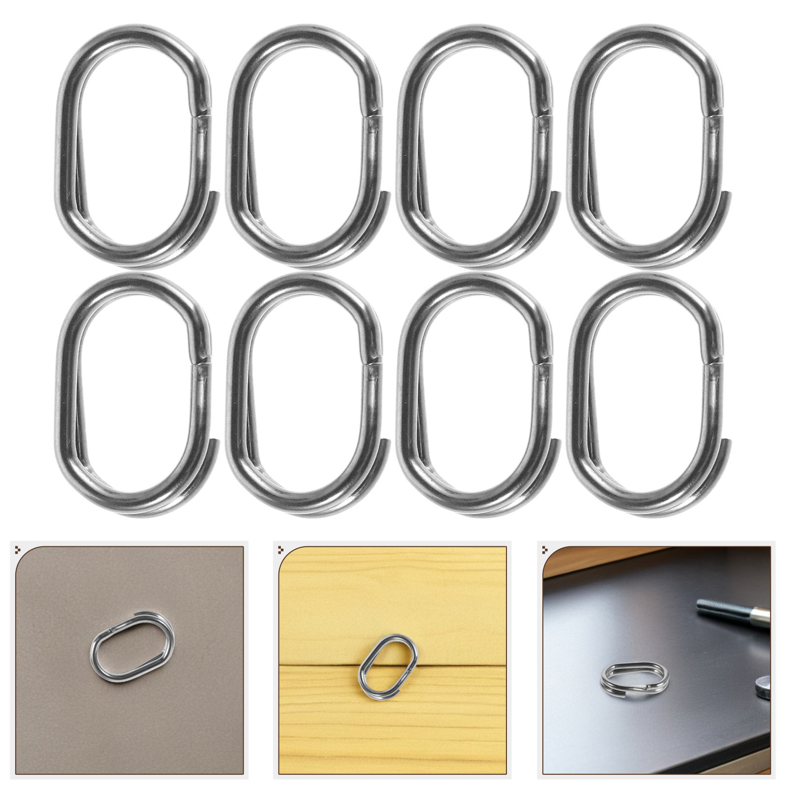 Jewelry Repair & Watches Photos - 100Pcs Oval Stainless Steel Split Double