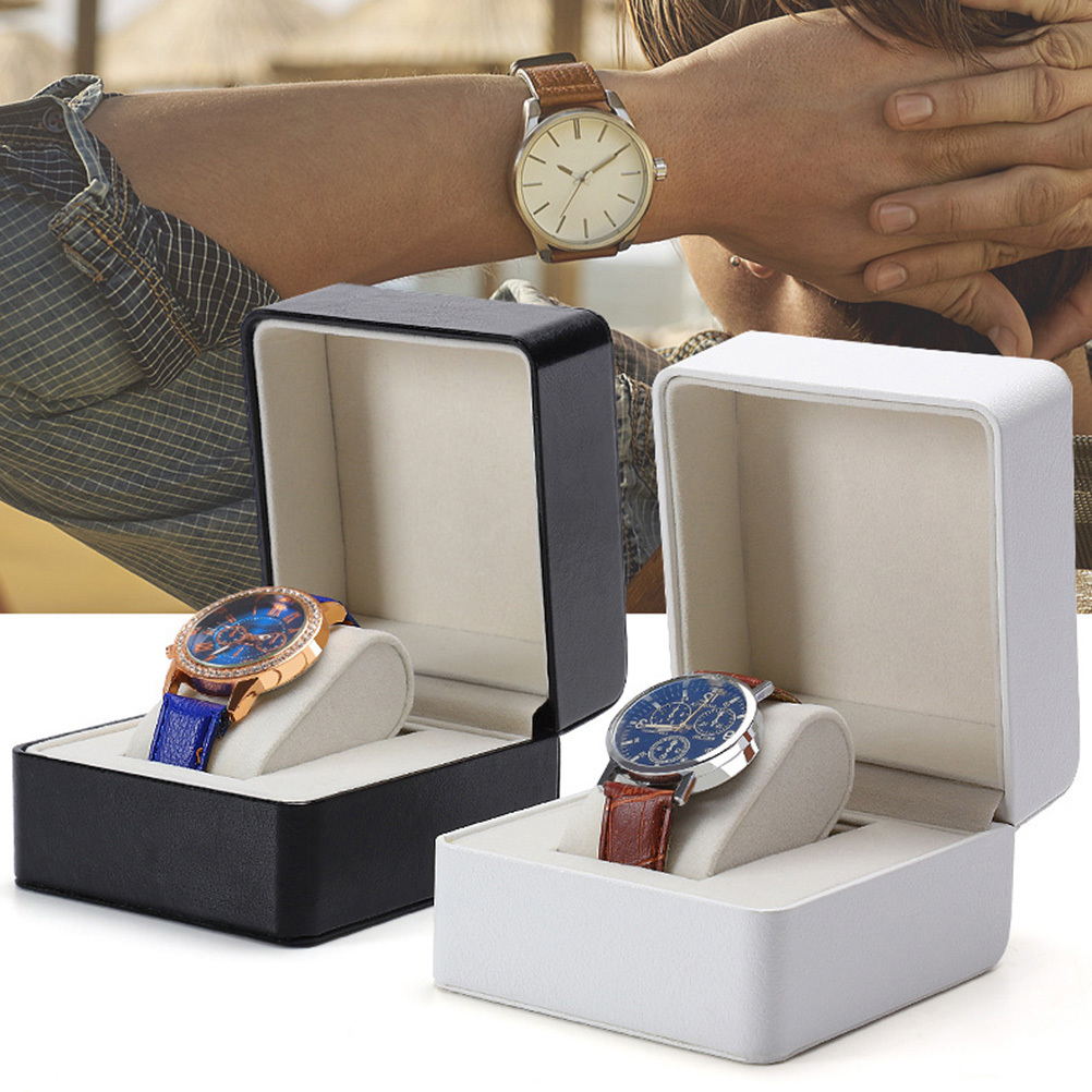 White Watch Box Case Durable E - Jewelry Shop Watches ulasan dan harga