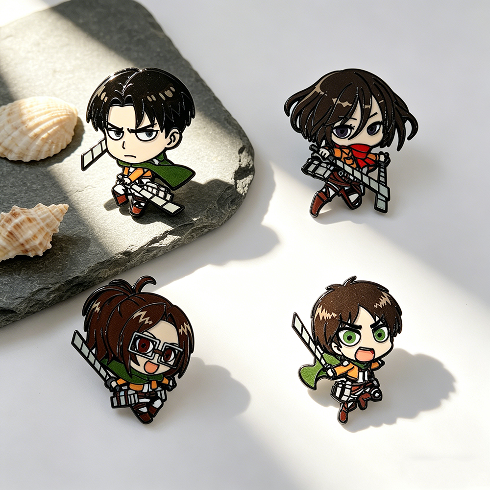 4pcs Survey Corps Enamel Pin S - Levi Jewelry & Watches Inc ulasan dan harga
