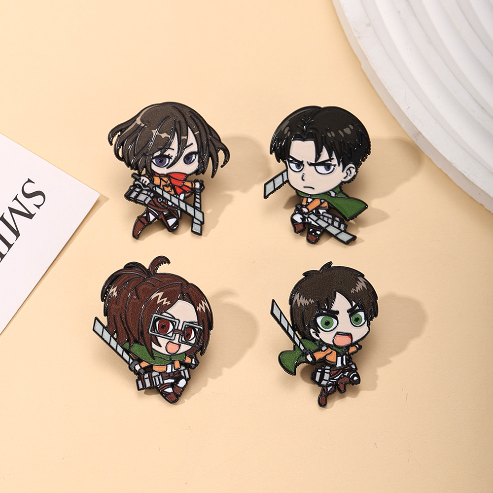 4pcs Survey Corps Enamel Pin S - Levi Jewelry & Watches Inc ulasan dan harga