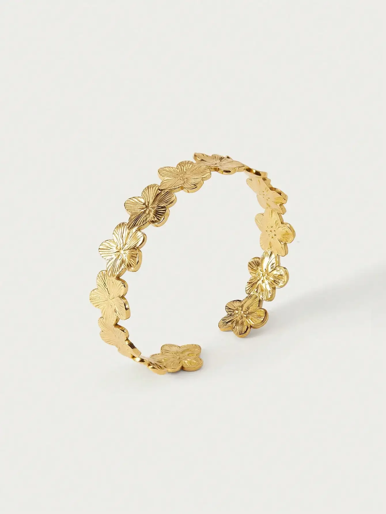 Dainty Flower Bracelet Silver  - Cuff Bangle Bracelet ulasan dan harga