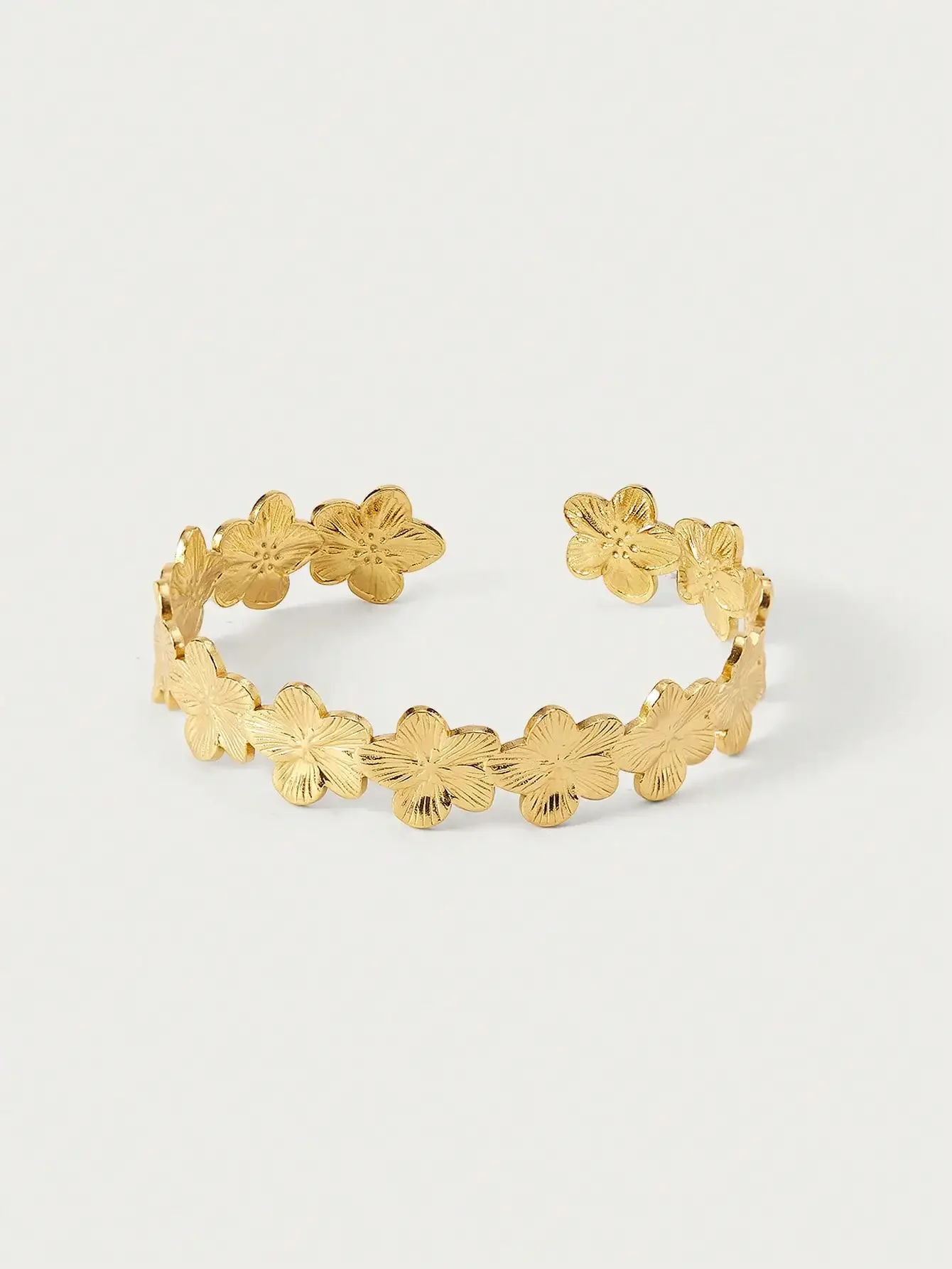 Dainty Flower Bracelet Silver  - Cuff Bangle Bracelet ulasan dan harga