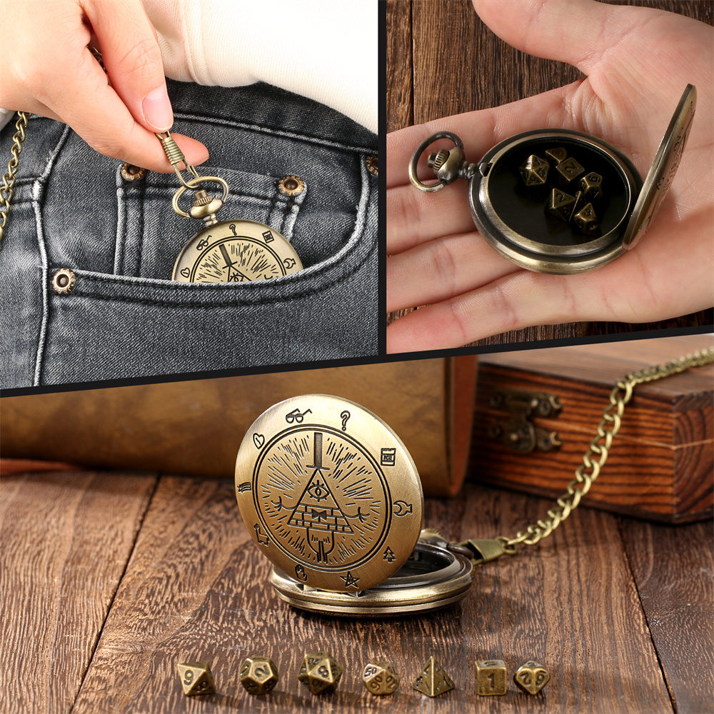 Vintage Bronze/Grey Black Pock - Vintage Pocket Watch ulasan dan harga