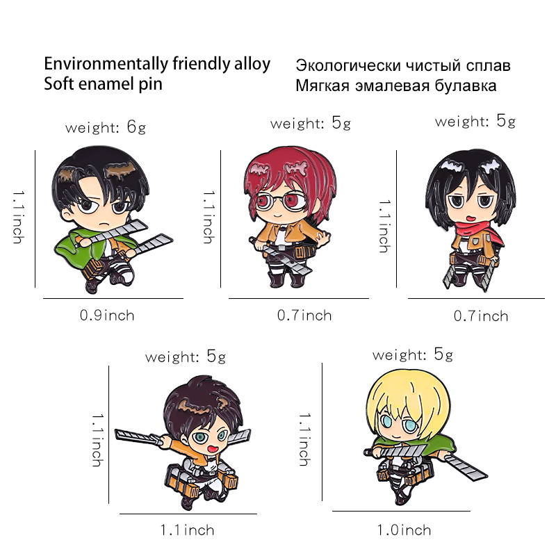 Chibi Enamel Pins Custom Eren  - Levi Jewelry & Watches Inc ulasan dan harga