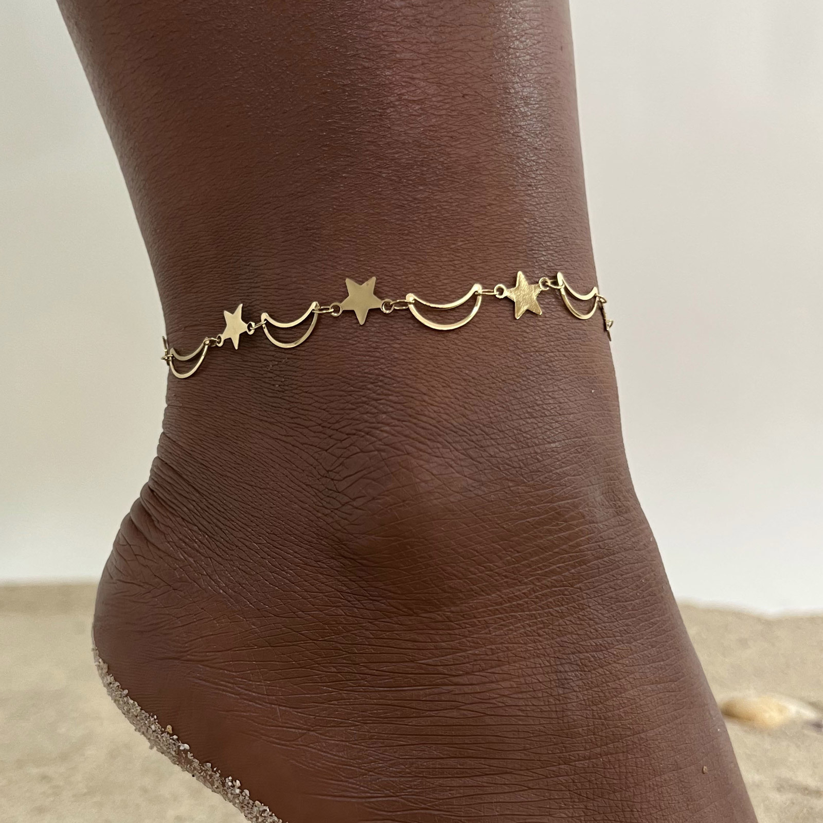 Dainty Hollow Star Moon Anklet - Jc Jewelry & Watches ulasan dan harga