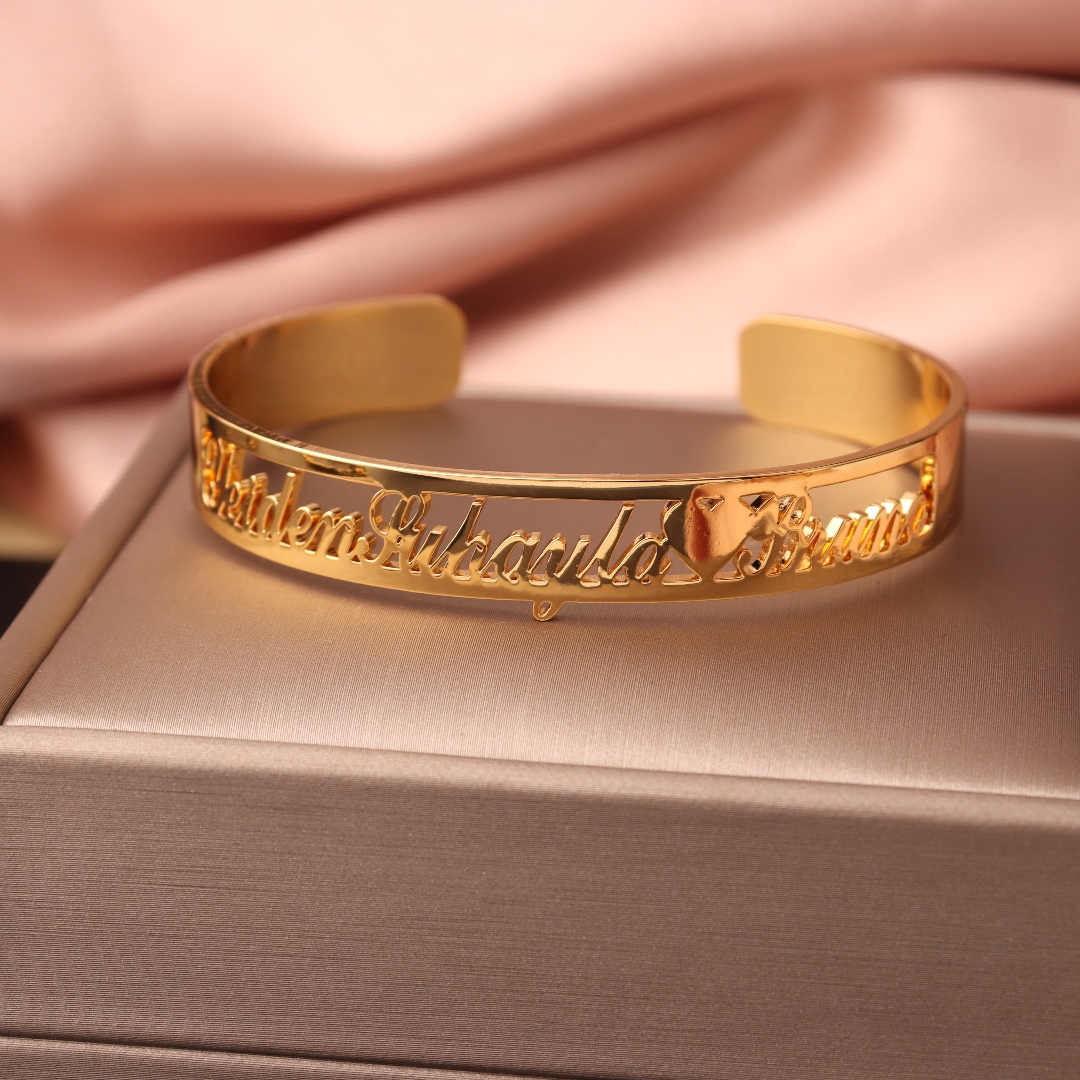 Personalized Custom Name Crown - Cuff Bangle Bracelet ulasan dan harga