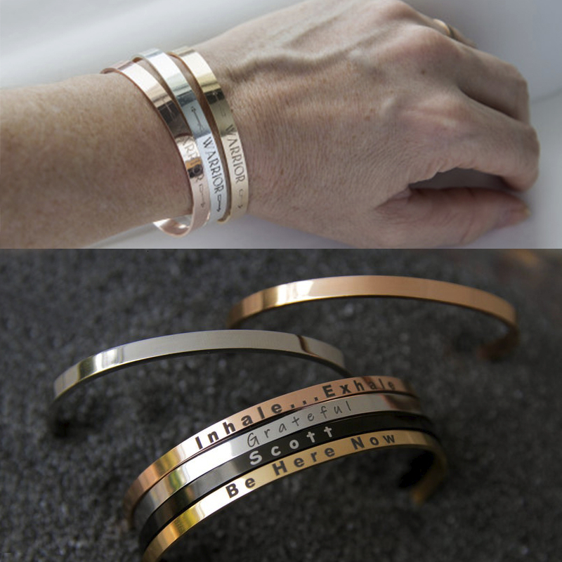 Vnox Dropshipping Customized B - Cuff Bangle Bracelet ulasan dan harga