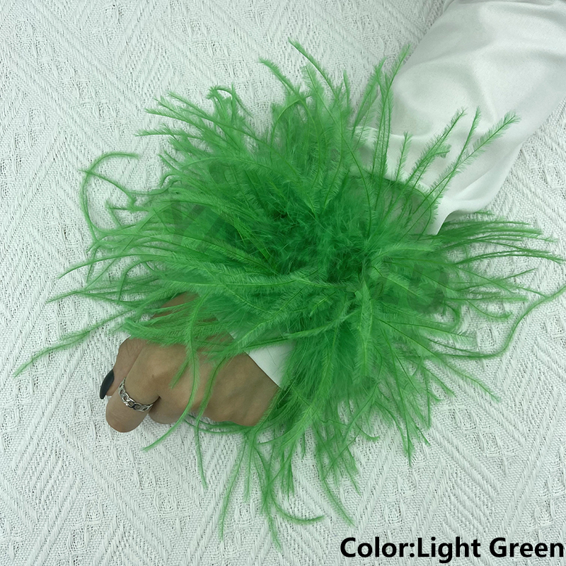 Natural Ostrich Feather Wrist  - Cuff Bangle Bracelet ulasan dan harga