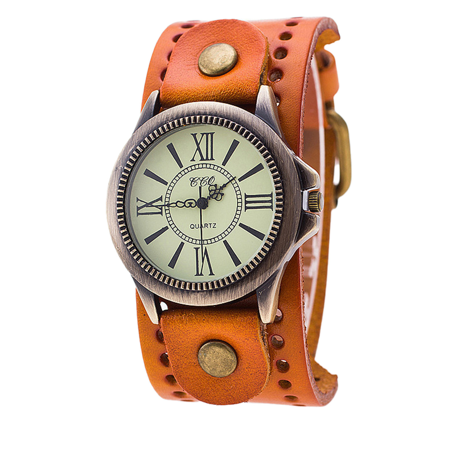 Punk Retro Leather Watch Roman - Vintage Pocket Watch ulasan dan harga