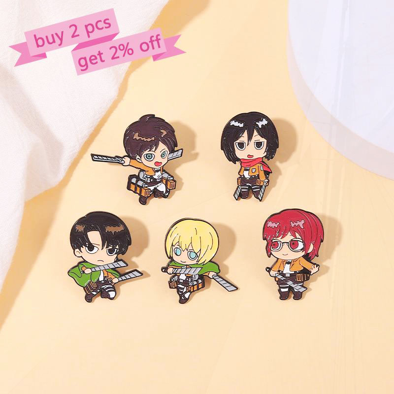 Mikasa Armin Levi Pines Lapel  - Levi Jewelry & Watches Inc ulasan dan harga