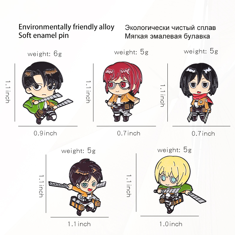 Mikasa Armin Levi Pines Lapel  - Levi Jewelry & Watches Inc ulasan dan harga