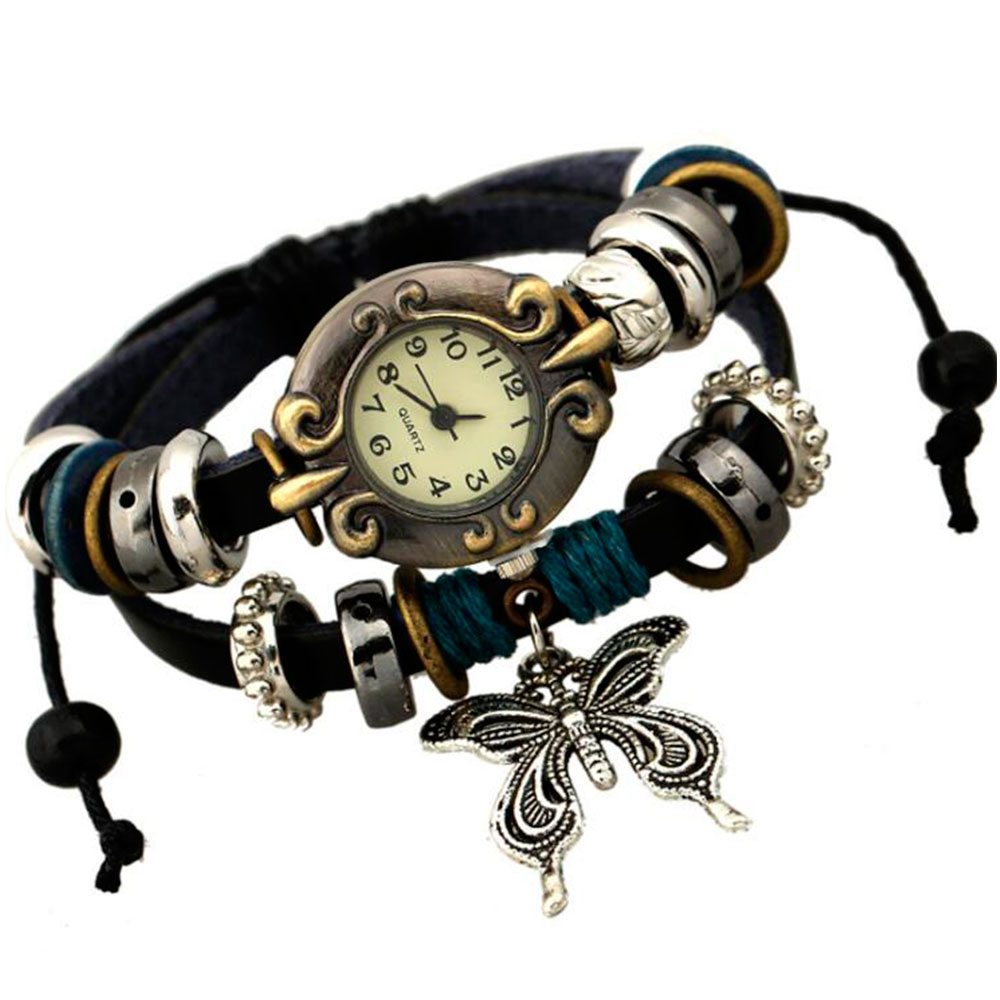 Handmade Butterfly Beads Brace - Vintage Pocket Watch ulasan dan harga