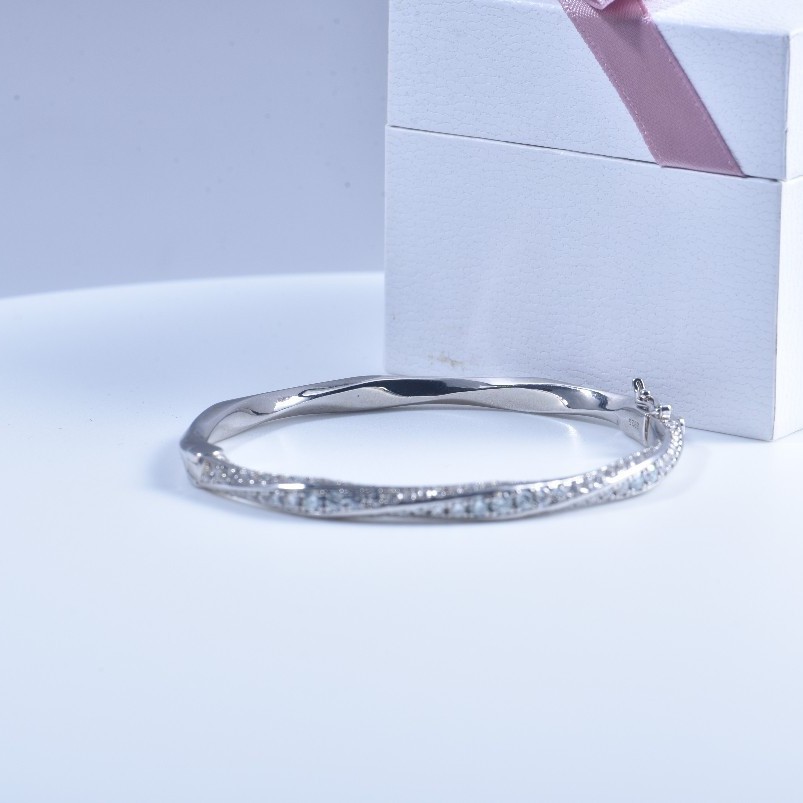 s925 Sterling Silver Bangle fo - Cuff Bangle Bracelet ulasan dan harga