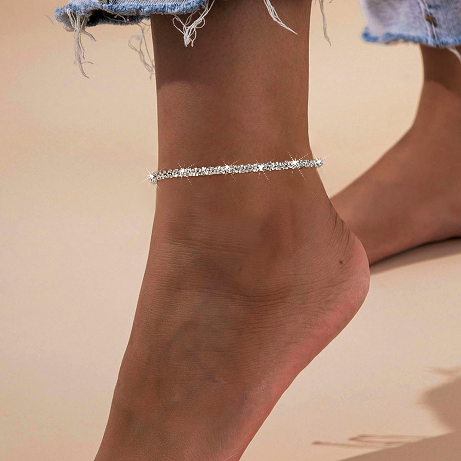 Sparkling gold anklet bracelet - Jc Jewelry & Watches ulasan dan harga