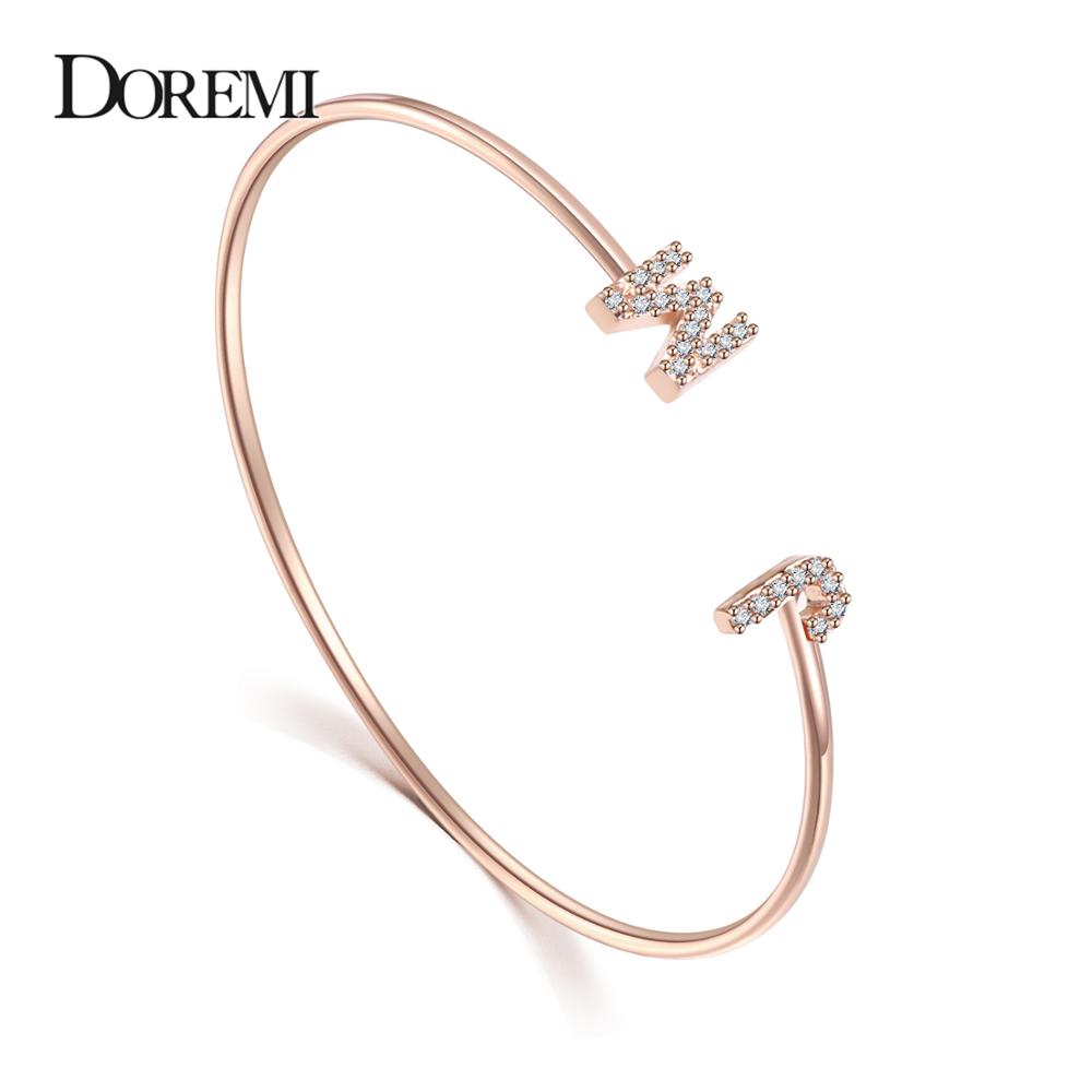 DOREMI Custom Letter Bracelet  - Cuff Bangle Bracelet ulasan dan harga