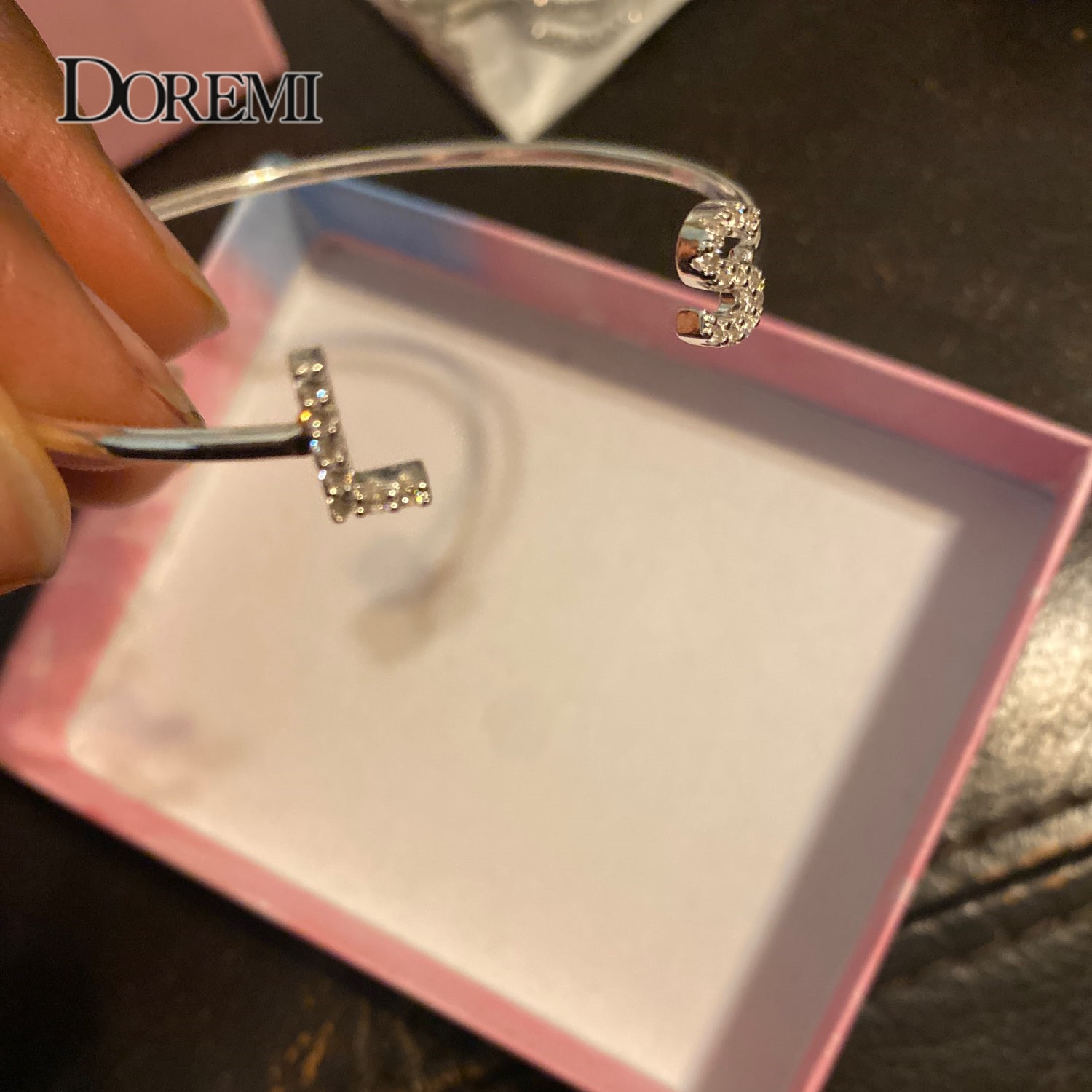 DOREMI Custom Letter Bracelet  - Cuff Bangle Bracelet ulasan dan harga